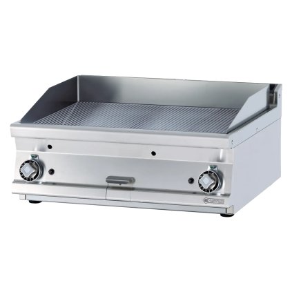 Grilovací deska 76x51 plynová chromovaná rýhovaná bez podestavby | RM - FTRT-78GS