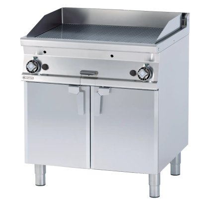 Grilovací deska 76x51 plynová chromovaná rýhovaná s podestavbou | RM - FTR-78GS
