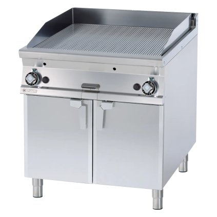 Grilovací deska 76x68 plynová chromovaná rýhovaná s podestavbou | RM - FTR-98GS