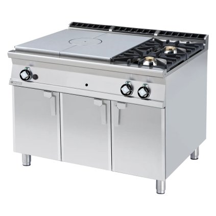 Sporák tálový plynový 3x hořák s podestavbou | RM - TP2-912G