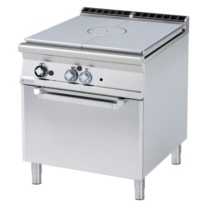 Sporák tálový kombinovaný se statickou elektrickou troubou GN 2/1 - 1x hořák  | RM - TPF-98GE