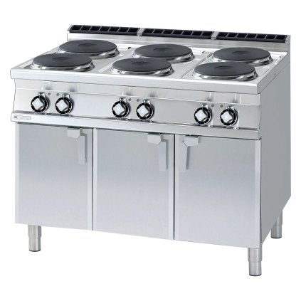 Sporák elektrický 6x plotýnka s podestavbou 400 V | RM - PC-912ET