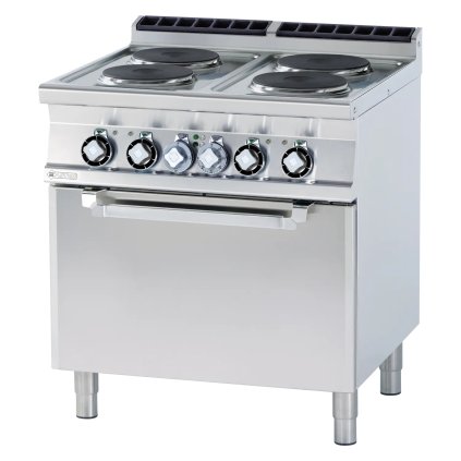 Sporák elektrický se statickou elektrickou troubou GN 2/1 - 4x plotýnka 400 V | RM - CF4-98ET