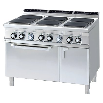 Sporák elektrický se statickou elektrickou troubou GN 2/1 - 6x plotýnka 400 V | RM - CFQ6-912ETV