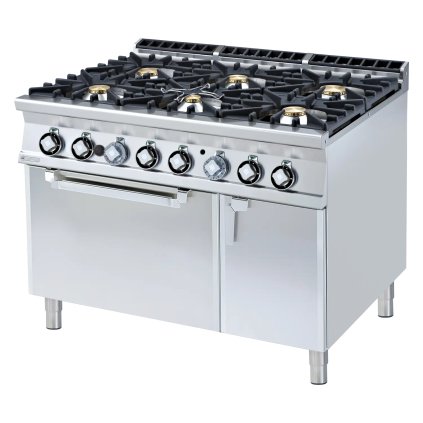 Sporák kombinovaný se statickou elektrickou troubou GN 2/1 - 6x hořák  | RM - CF6-912GEV