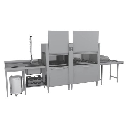 Myčka tunelová 270 košů za hodinu na horkou vodu, výstup vpravo | RM - CT 270 ABT RX