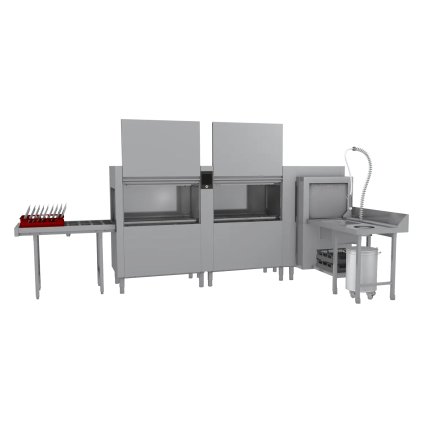 Myčka tunelová 270, studená voda, výstup vlevo, rohový předmytí, rekuperace | RM - XT 270 L CTPWR XTRCO