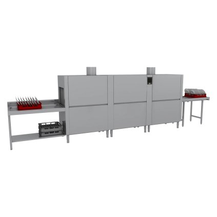 Myčka tunelová 270, studená voda, výstup vpravo, rekuperace pro osmotickou vodu | RM - XT 270 R XTRCO