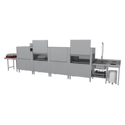 Myčka tunelová 300, studená voda, výstup vlevo, rekuperace pro osmotickou vodu | RM - XT 300 L XTRCO