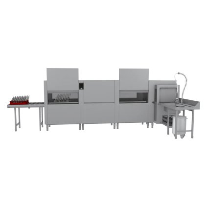 Myčka tunelová 300, studená voda, výstup vlevo, rohový předmycí modul | RM - XT 300 L CTPWR