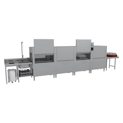 Myčka tunelová 300, studená voda, výstup vpravo, rekuperace pro osmotickou vodu | RM - XT 300 R XTRCO