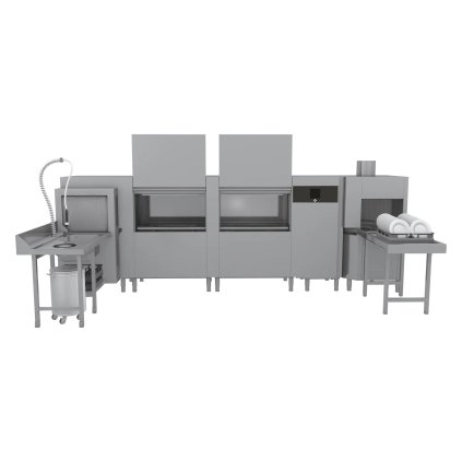 Myčka tunelová 300, studená voda, výstup vpravo, rohový předmytí, rohový sušící modul | RM - XT 300 R XTRS CTPWR