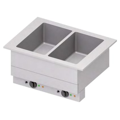 Vodní lázeň dvoukomorová 2x GN 1/1, 1,6 kW, 830x620x390 mm | STALGAST, ST324081