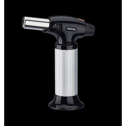 Flambovací pistole s podstavcem, 10 g propan-butan, 120x60x157 mm, černo-stříbrný | TECHNICA, Silver Line