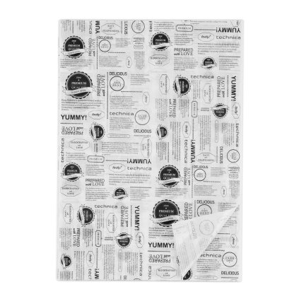 Pergamenový papír s povrchovou úpravou, 350x250 mm, bílý s potiskem, balení 1000 ks | TECHNICA, Gold Line