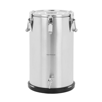 Termoska k přepravě potravin s kohoutkem 35 l z nerezové oceli s podstavcem z umělé hmoty | TECHNICA, Platinum Line