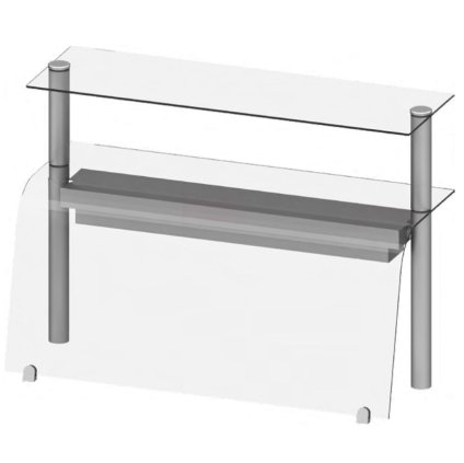 Nástavba dvojita s osvětlením, tvarované sklo, 1122x455x700 mm | STALGAST, ST273111