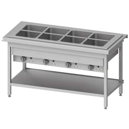 Stacionární vodní lázeň dvoukomorová 4x GN 1/1, 3,2 kW, 1570x750x880 mm | STALGAST, ST126151