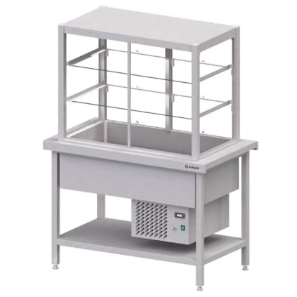 Centrální stůl s chladící vitrínou 430 l, 1245x750x1680 mm | STALGAST, ST113121