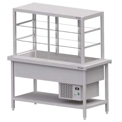 Centrální stůl s chladící vitrínou 430 l, 1245x750x1680 mm | STALGAST, ST137121