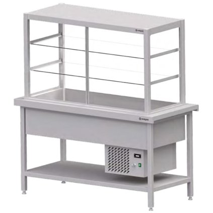 Centrální stůl s chladící vitrínou 570 l, 1570x750x1680 mm | STALGAST, ST138151