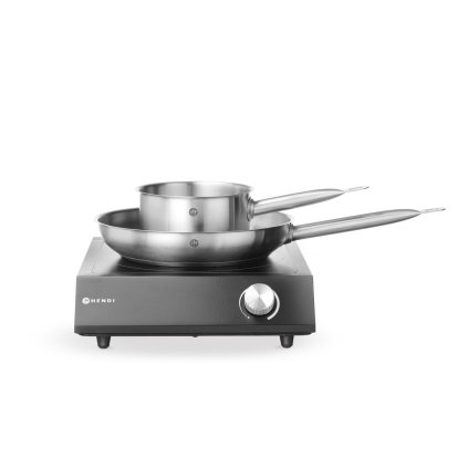Sada: Indukční vařič 3500W + pánev + pánev na smažení, HENDI, Černá, 220-240V/3500W, 320x395x(H)95mm