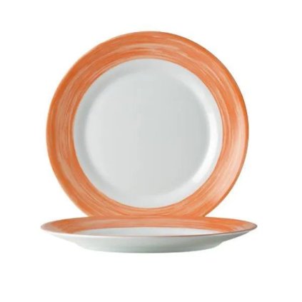 Dezertní talíř Brush line oranžový - sada 6 ks., Arcoroc, 0,31L, Oranžový, 6 ks, ⌀195x(H)22mm