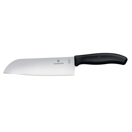 Nůž Santoku s vroubkovanou čepelí, Victorinox, Černá, (L)298mm