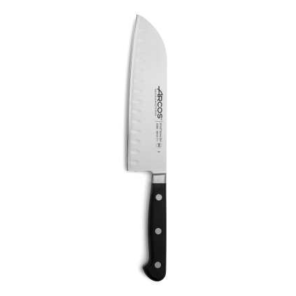 Nůž Santoku s ostřím Granton, řada ÓPERA, Arcos, Černá, (L)303mm