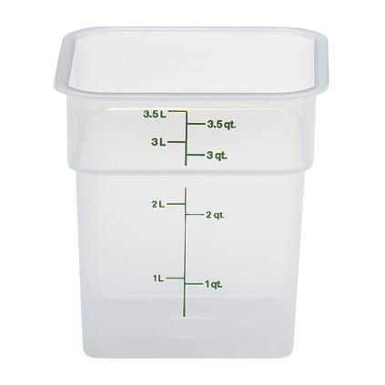Transparentní polypropylenová nádoba na potraviny CamSquare, Cambro, 3,8 l, 3,8L, 185x185x(H)187mm