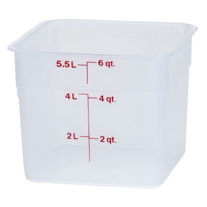 Transparentní polypropylenová nádoba na potraviny CamSquare, Cambro, 5,7 l, 5,7L, Průhledná, 215x215x(H)185mm