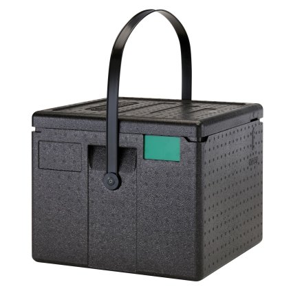 Termoizolační box na pizzu Cam GoBox, horní plnění, Cambro, Objem: 6 kartonů 330x330x(H)40 mm pro pizzu Ø320 mm, Černá, 410x410x(H)339mm