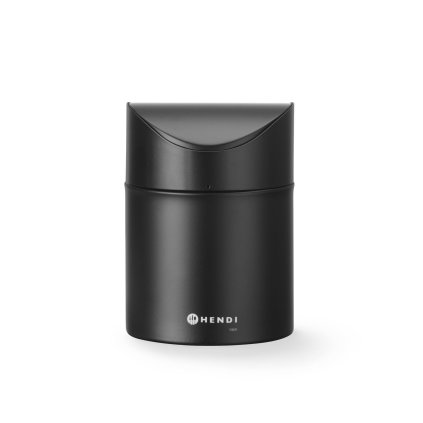 Odpadkový koš na stolek s otočným krytem, HENDI, 1,2L, Černá, ⌀120x(H)165mm