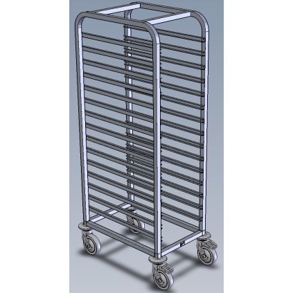 VOZÍK NEK 1-15 GN 530×325, BEZ HORNÍ ODKLÁD.POLICE | ABNER, 91402