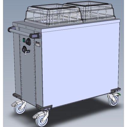 VOZÍK EPU 2 S ŠACHTAMI, PRO TALÍŘE A MISKY VYHŘÍVANÝ | ABNER, 92208