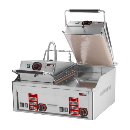 Steak gril elektrický s digitálním časovačem a dvěmi vrchními kontaktními deskami 65x48 stolní | REDFOX - FTHC 60 ED + 2x KD 30 T