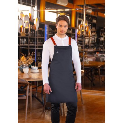 Zástěra DIAMOND CUT® s pravé koženými popruhy