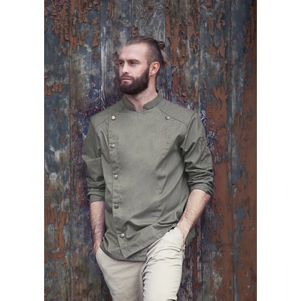 Kuchařská bunda v džínovém stylu