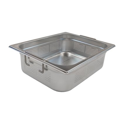 Gastronádoba děrovaná GN 1/2 - 100 ucha zasouvací nerezová | REDFOX - GND 1/2-100 U