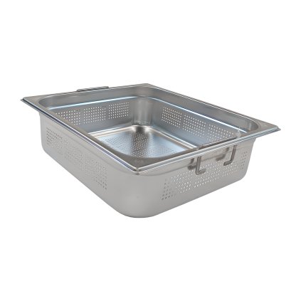 Gastronádoba děrovaná GN 2/3 - 100 ucha zasouvací nerezová | REDFOX - GND 2/3-100 U