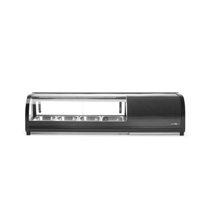Stojan na Sushi, Arktic, Dodávané nádoby: 4x GN 1/3 (H) 40 mm., GN 1/3, Černá, 220-240V/190W, 1177x426x(H)296mm