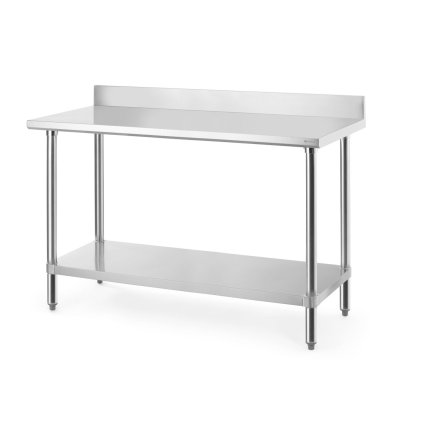 Pracovní stůl se zadním panelem, HENDI, Budget Line, 1400x600x(H)950mm