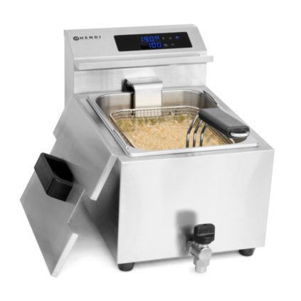 Fritéza Profi Line digitální s výpustí - 8 l, HENDI, Profi Line, 8L, 230V/3500W, 305x515x(H)345mm | HENDI, 207369