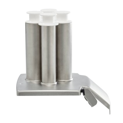 HLAVA SE 4 ROVNÝMI NÁSYPNÝMI TUBUSY / 2x O 50mm a 2x O 70mm - NEREZOVÁ OCEL