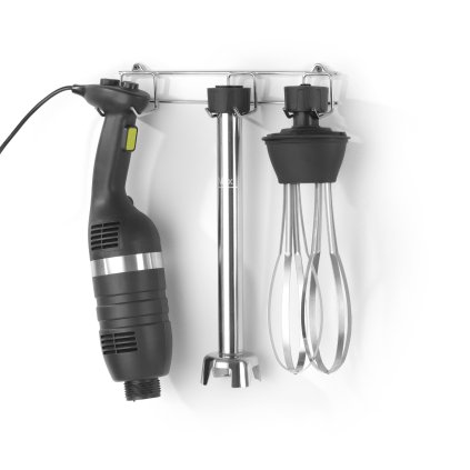 Sada: Tyčový mixér 350 s regulací rychlosti + šlehací metla + nástěnný stojan, Kitchen Line, Černá, 230V/350W, 110x324x(H)816mm | HENDI, 222393