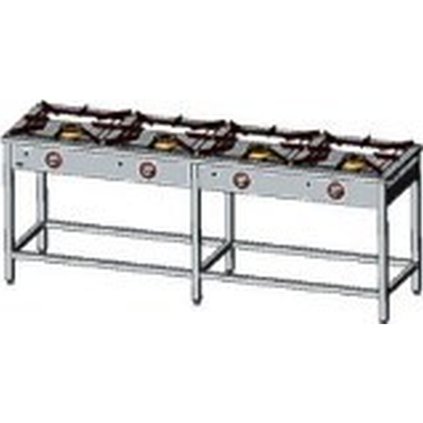 Plynový sporák se 4 hořáky, 2235x600x850 mm, 24 kW | EGAZ, TGP-424.IIP