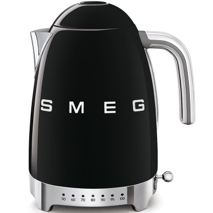 Rychlovarná konvice s regulací teploty, 1,7 l, 2,4 kW, černá | SMEG, 50's Style