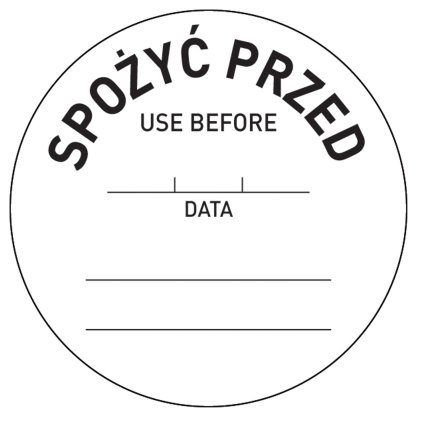 Štítky pro označení bezpečnosti potravin – „Datum použitelnosti“, 500 ks v roli, 500 ks, ⌀50mm | HENDI, 850145