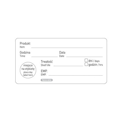 Opakovaně použitelné etikety pro bezpečnost potravin - "datum spotřeby"., 500 ks v roli, 500 ks, 100x50mm | HENDI, 850206