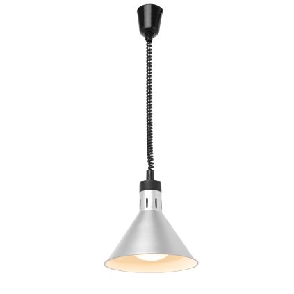 Výškově nastavitelná ohřívací lampa kónická, Stříbrná, 230V/250W, ⌀275x(H)250mm | HENDI, 273869